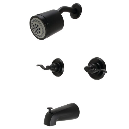 Kingston Brass TwoHandle Tub and Shower Faucet, Matte Black KB8240NFL